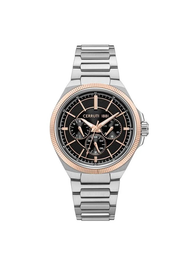 شيروتي 1881 Faedo 41.7mm Grey Black Dial Quartz Multifunction Watch For Men