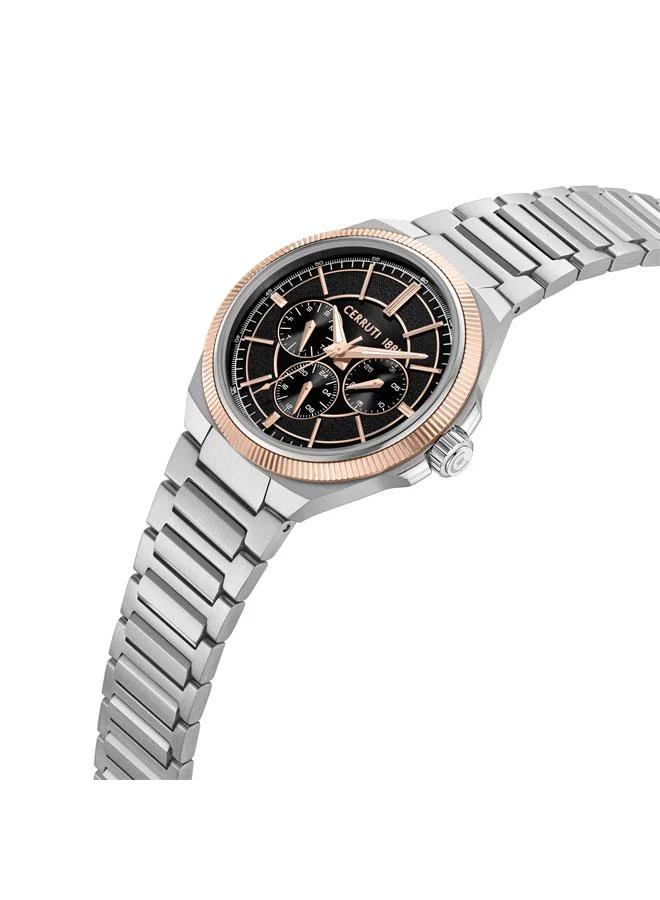 شيروتي 1881 Faedo 41.7mm Grey Black Dial Quartz Multifunction Watch For Men