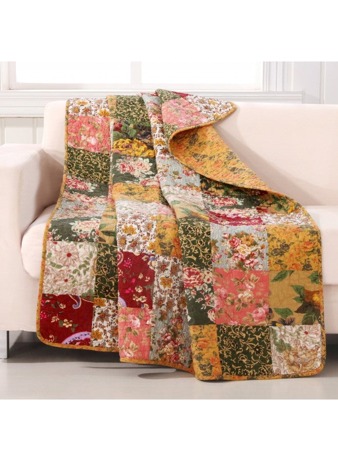 Greenland Home Antique Chic Quilted Patchwork Throw, 50" x 60" , Multicolor - Image 1