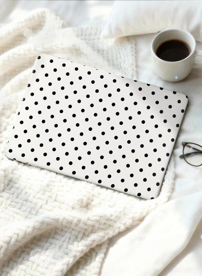 Seorsok Compatible with MacBook Air 13 Inch Case 2022 2021 2020 2019 2018 Release A1932 A2179 M1 A2337 Touch ID,Elegant Leather Plastic Hard Shell Case with Keyboard Cover,Black Polka Dots Desig,White - Image 4
