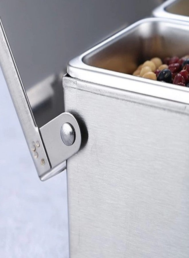 TrueCraftware 5 Compartment Stainless Steel Condiment Bar (Open Bottom)- Condiment Dispenser Serving Container Garnish Tray Bar Caddy Condiment Server Caddy Garnish Holder for Home Work Restaurant - Image 5