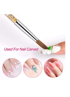 Acrylic Nail Brush  1PCS Pure Sable Hair Round Oval Professional Nail Art Painting Brush With Special Liquid Glitter Handle for Manicure Pedicure Application SIZE 8