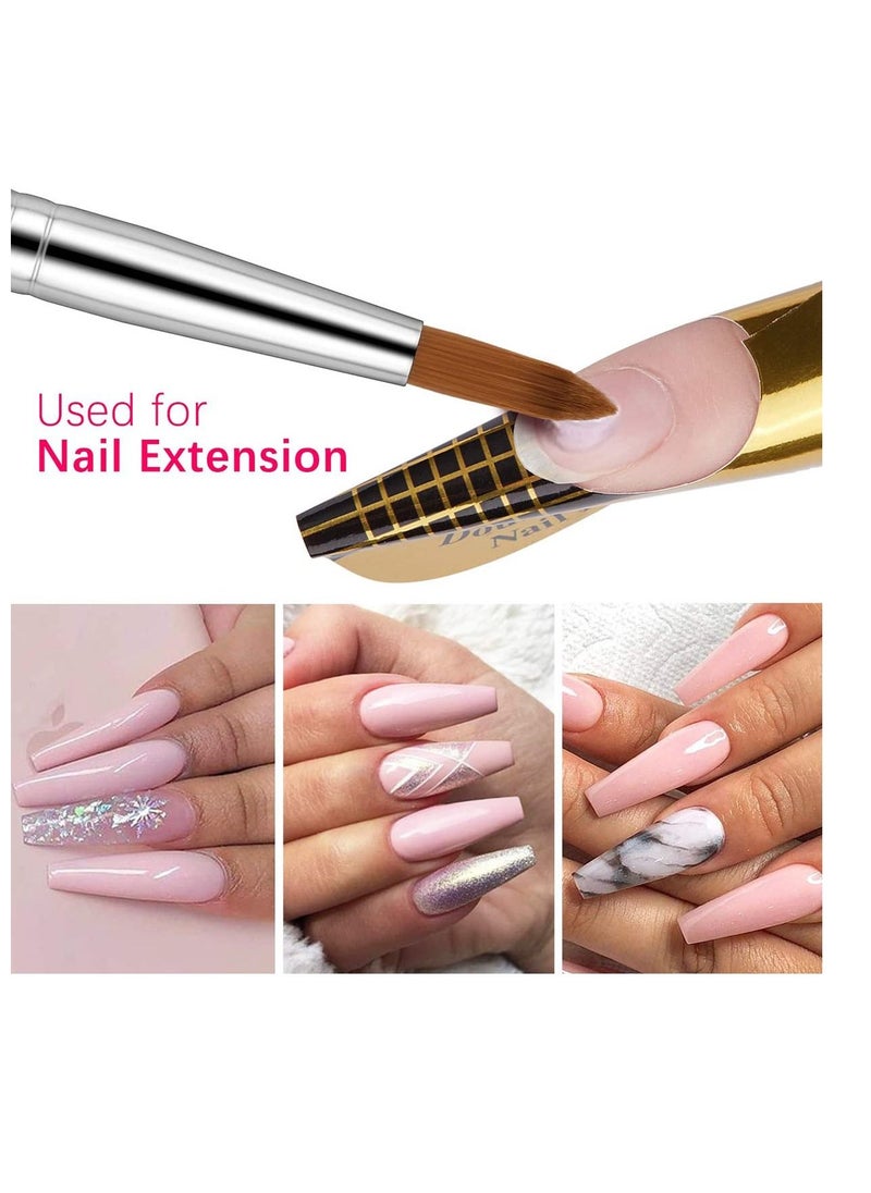 SYOSI - Acrylic Nail Brush  1PCS Pure Sable Hair Round Oval Professional Nail Art Painting Brush With Special Liquid Glitter Handle for Manicure Pedicure Application SIZE 8 - Image 1