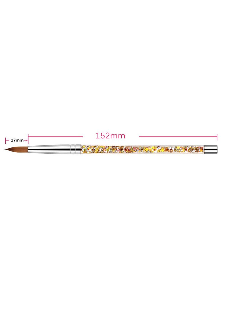 SYOSI - Acrylic Nail Brush  1PCS Pure Sable Hair Round Oval Professional Nail Art Painting Brush With Special Liquid Glitter Handle for Manicure Pedicure Application SIZE 8 - Image 1