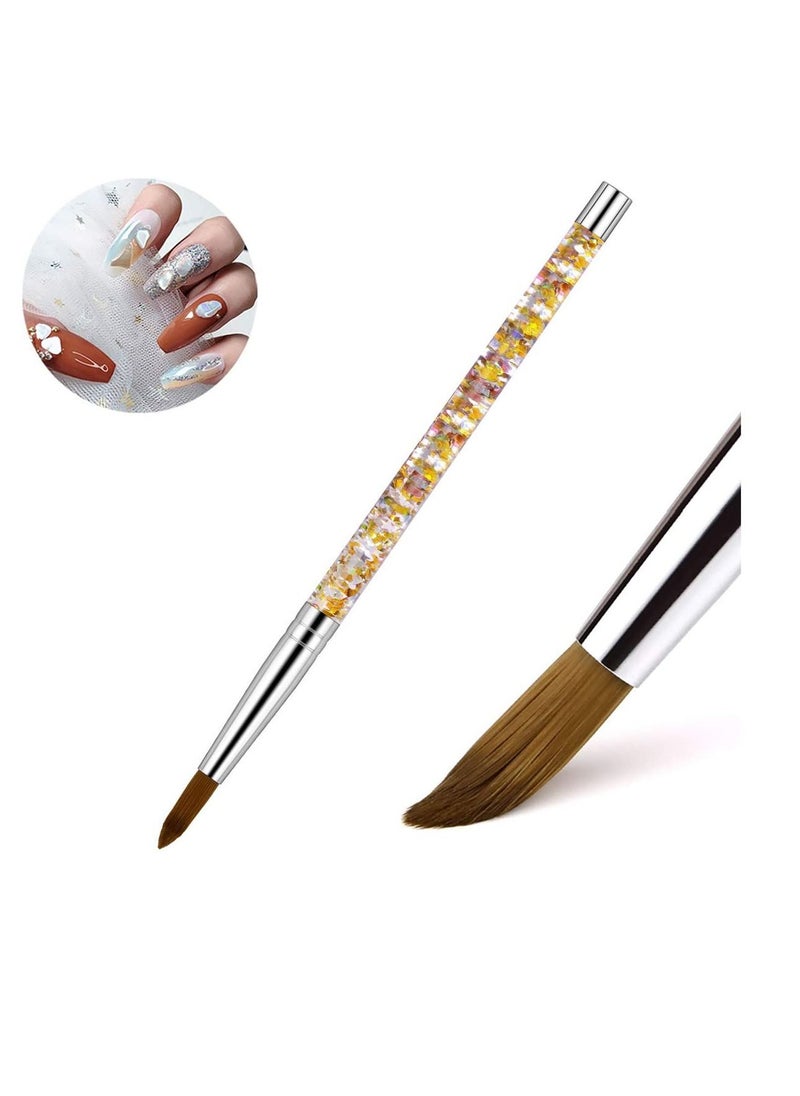 SYOSI - Acrylic Nail Brush  1PCS Pure Sable Hair Round Oval Professional Nail Art Painting Brush With Special Liquid Glitter Handle for Manicure Pedicure Application SIZE 8 - Image 1