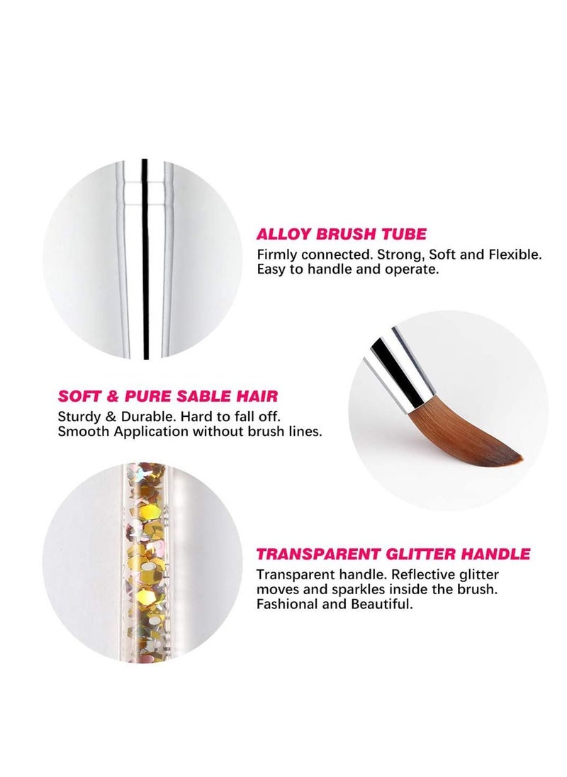 SYOSI - Acrylic Nail Brush  1PCS Pure Sable Hair Round Oval Professional Nail Art Painting Brush With Special Liquid Glitter Handle for Manicure Pedicure Application SIZE 8 - Image 1
