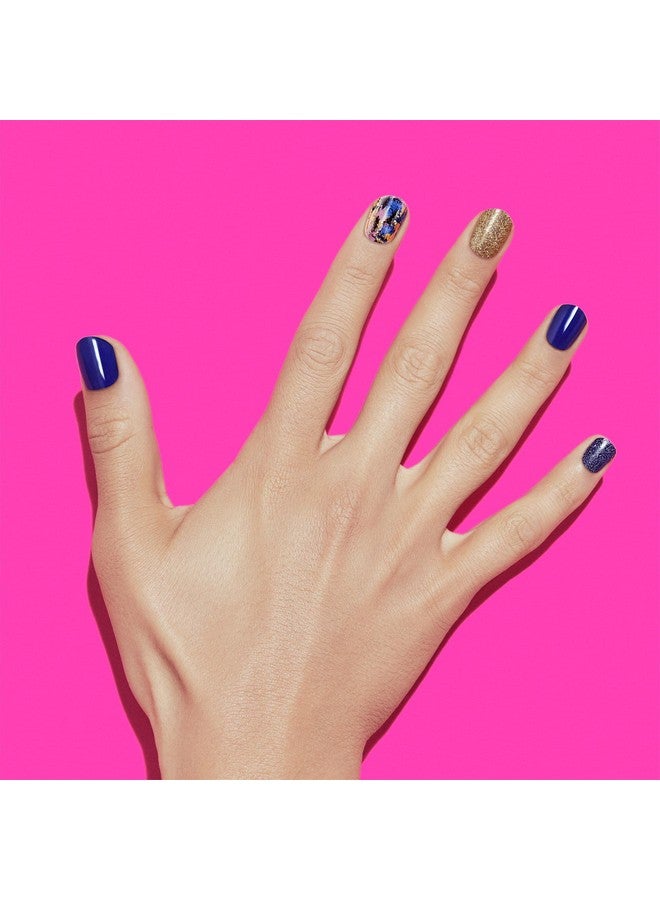 Dashing Diva Gloss Nail Strips - Blue Vixon | UV Free, Chip Resistant, Long Lasting Gel Nail Stickers | Contains 32 Nail Wraps, 1 Prep Pad, 1 Nail File - Image 4