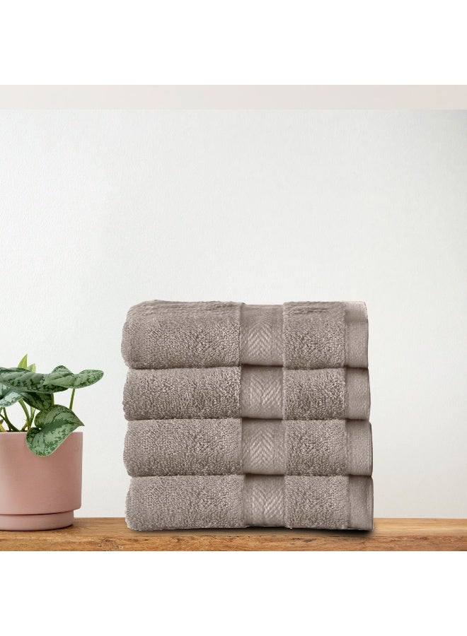 Rest Face Towel Set Of 4 Taupe Cotton Face Towel 30X30Cm , 12X12 Inch Luxury Face Cleansing Towel Soft Absorbent Lightweight Washable Quick Dry Spa Quality Beach Face Towel - Image 1