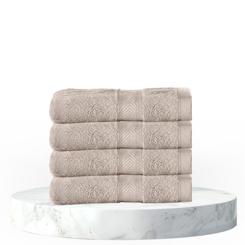 Rest منشفة وجه مجموعة من 4 منشفة وجه قطنية بلون توبي 30x30 سم ، 12x12 بوصة منشفة تنظيف وجه فاخرة ناعمة ماصة خفيفة الوزن قابلة للغسل سريعة الجفاف بجودة منتجع صحي منشفة وجه شاطئية - Image 1