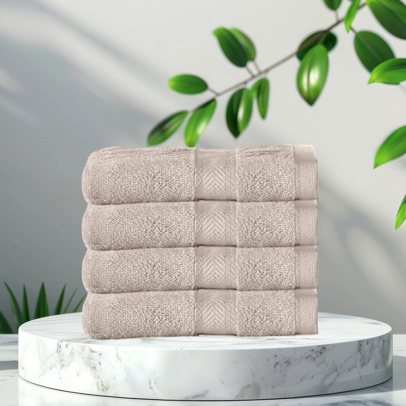 Rest منشفة وجه مجموعة من 4 منشفة وجه قطنية بلون توبي 30x30 سم ، 12x12 بوصة منشفة تنظيف وجه فاخرة ناعمة ماصة خفيفة الوزن قابلة للغسل سريعة الجفاف بجودة منتجع صحي منشفة وجه شاطئية - Image 2