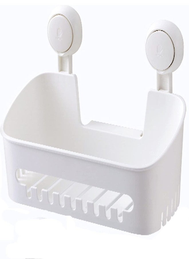 SunHorde Plastic Shower Caddy Suction Cup Shower Organizer Basket Bath Shelf, Strong Suction Power Bathroom Caddies with Fence Hooks, Kitchen Rack, Waterproof, Oilproof, Reusable, for Shampoo, Gel - Image 1