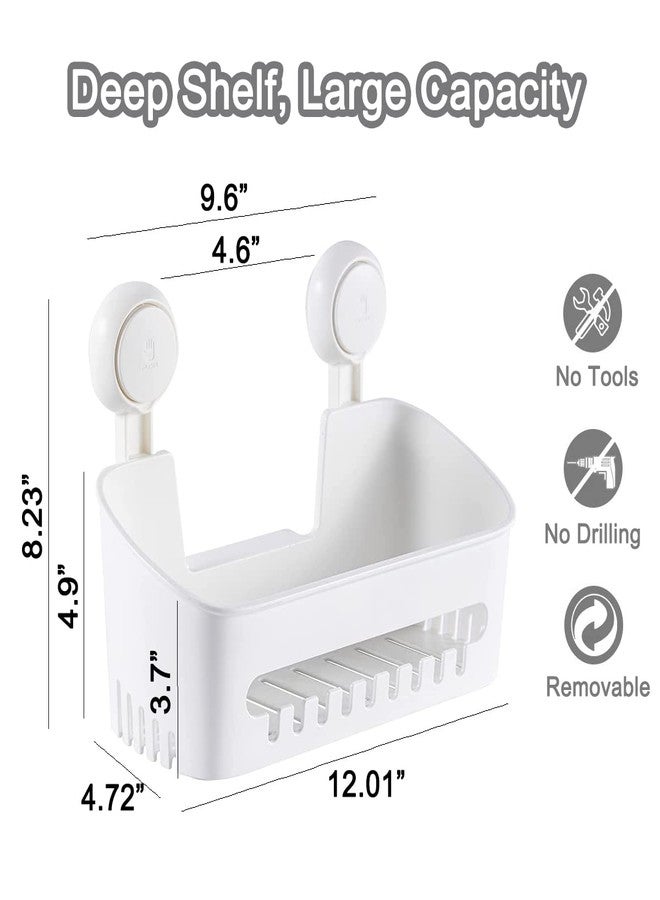SunHorde Plastic Shower Caddy Suction Cup Shower Organizer Basket Bath Shelf, Strong Suction Power Bathroom Caddies with Fence Hooks, Kitchen Rack, Waterproof, Oilproof, Reusable, for Shampoo, Gel - Image 5