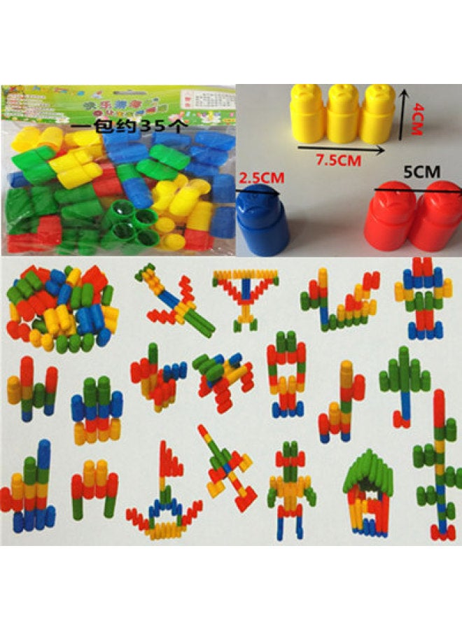 Cross-border Wholesale Kindergarten Snowflake Building Blocks Patchwork Stall Toys Desktop Bulk Weight Puzzle Wheel Pipe