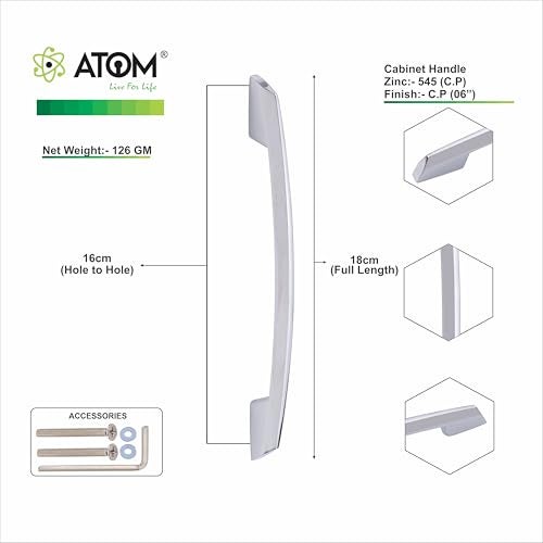 Atom 7 inch Zinc Cabinet Pull Handle | Cppt Finish | Other Brand Style Door Handle Look | Cabinet Bar 545 | Pack of 2 - Image 5
