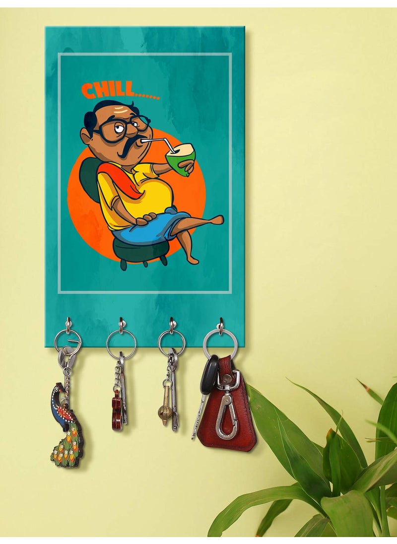 999STORE 999STORE wall hanger sticky hook holder wall mount hanger organizer Chill Dadu key stand for wall MDF_75X12 Inch_Multi KeyholderP013  - Image 1