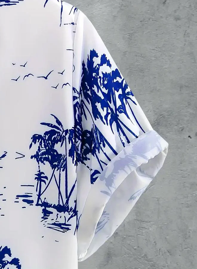 Take Two Take Two Graphic Print Button Up Shirt and Pants Co-Ords