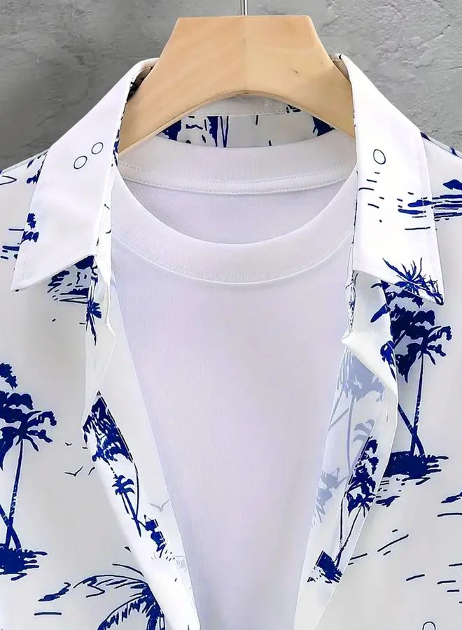 Take Two Take Two Graphic Print Button Up Shirt and Pants Co-Ords