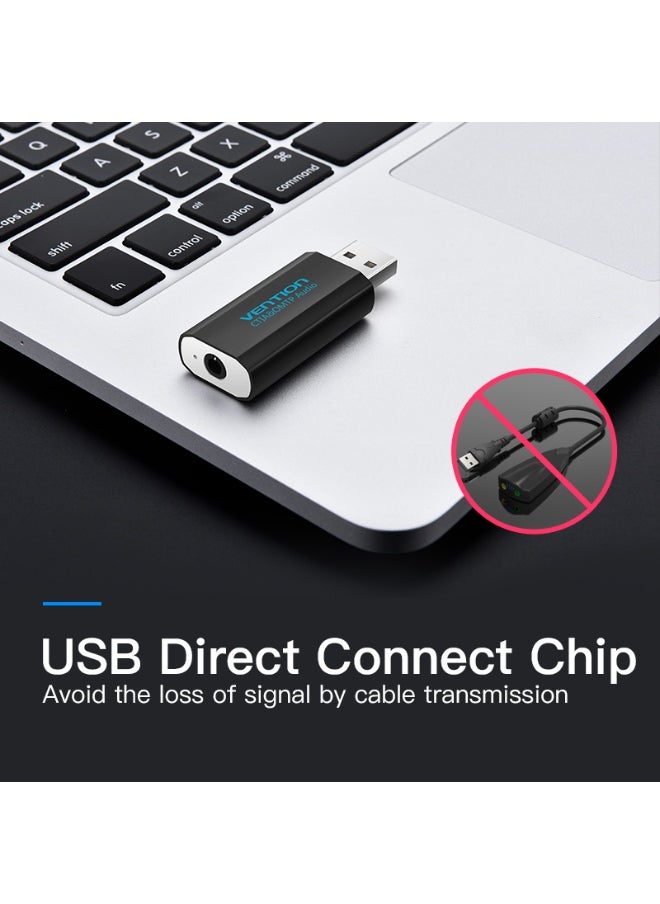 فينشن VENTION USB External Sound Card Black Metal Type(OMTP-CTIA) Model # VAB-S16-B  - Image 3