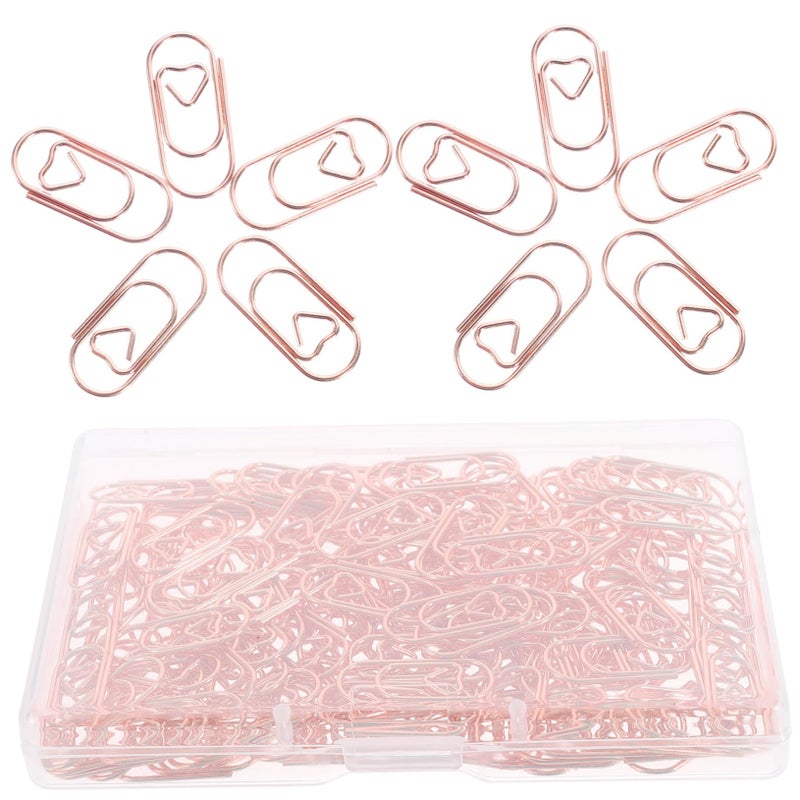 Rose Gold Heart Shaped Paper Clips 150pcs for Organizing Documents Scrapbooking Crafts Office School Home Use - Image 2