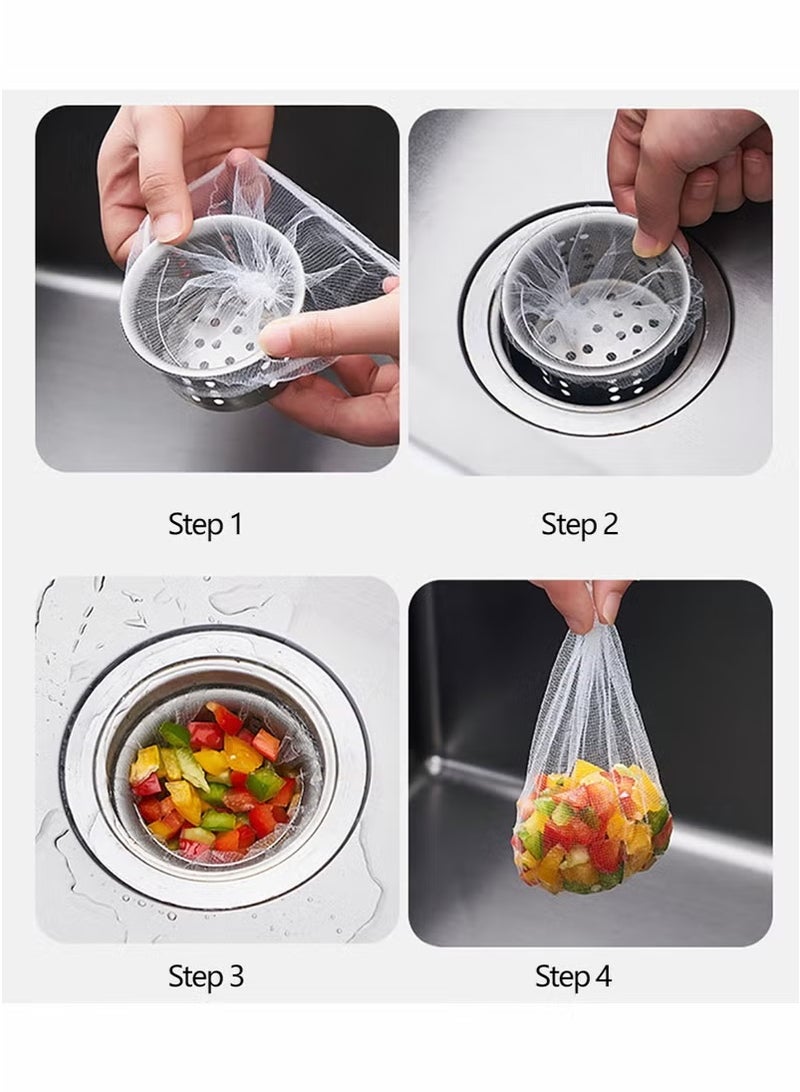 200 PCS Disposable Mesh Sink Garbage Bags Kitchen Sink Strainer Net Bag for Collecting Kitchen  - Image 2