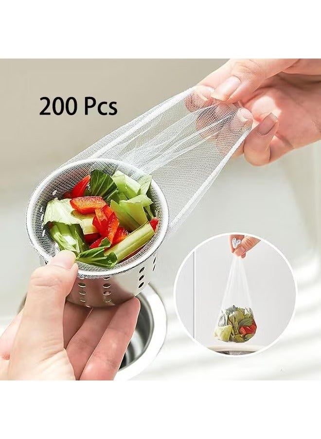 200 PCS Disposable Mesh Sink Garbage Bags Kitchen Sink Strainer Net Bag for Collecting Kitchen  - Image 1