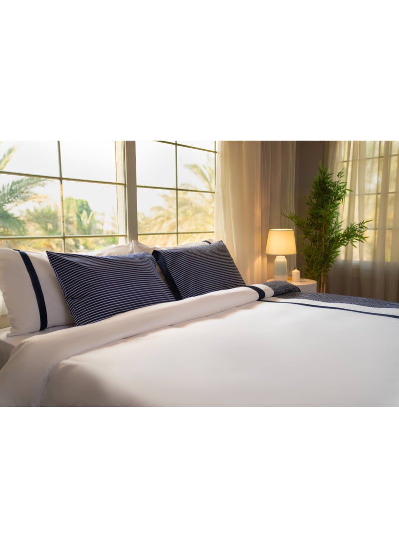 TM HOME TM Home “Muqallam” 6-Piece Embroidered Bedding Set – 100% Egyptian Cotton – 600TC – 250,000-Stitch Fine Line Detailing – Minimalist Luxury  - Image 2