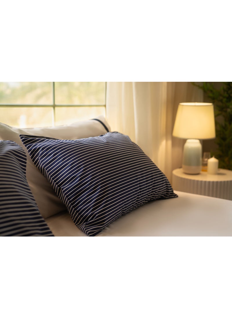TM HOME TM Home “Muqallam” 6-Piece Embroidered Bedding Set – 100% Egyptian Cotton – 600TC – 250,000-Stitch Fine Line Detailing – Minimalist Luxury  - Image 4