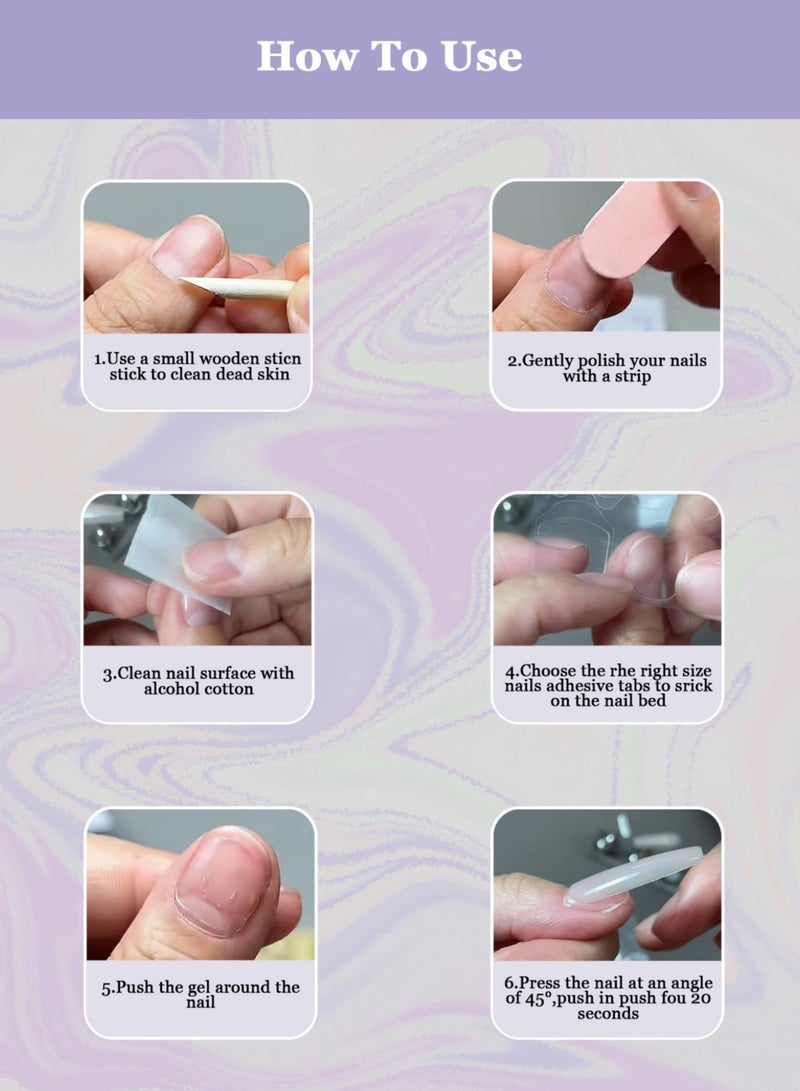 Summer Press-on Nails 24 Pieces: Green Ombre Artificial Nails with Clear Butterfly Crystals - Refreshing Instagram Style. Easy Removal at Home + Glue Kit. - Image 4