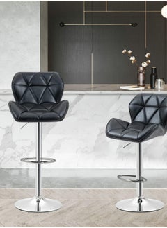 CityRiya-Long Bar Stools Swivel Kitchen Dining Chair Adjustable Bar Chairs Modern Barstools Square Lounge Chair Island Chair Counter Height Metal Chairs with Back for Home Kitchen Island  - Image 3