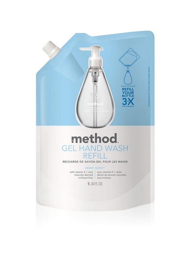 Method - Method Gel Hand Soap Refill, Sweet Water, 34 Fl Oz (Pack of 3) - Image 1