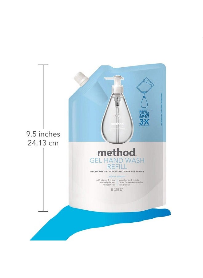 Method - Method Gel Hand Soap Refill, Sweet Water, 34 Fl Oz (Pack of 3) - Image 1