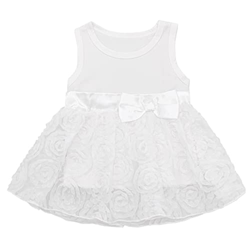 Niyage Baby Girls Clothes Dress Headband Shoes 3 Pcs Set Flowers Party Outfit Floral Dress White 9-12 Months - Image 2