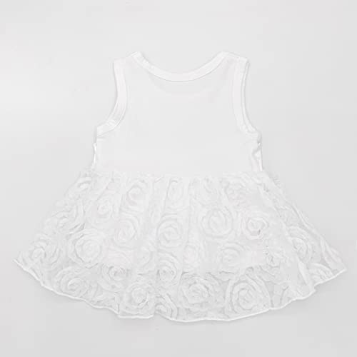 Niyage Baby Girls Clothes Dress Headband Shoes 3 Pcs Set Flowers Party Outfit Floral Dress White 9-12 Months - Image 3