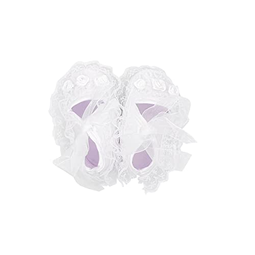 Niyage Baby Girls Clothes Dress Headband Shoes 3 Pcs Set Flowers Party Outfit Floral Dress White 9-12 Months - Image 5