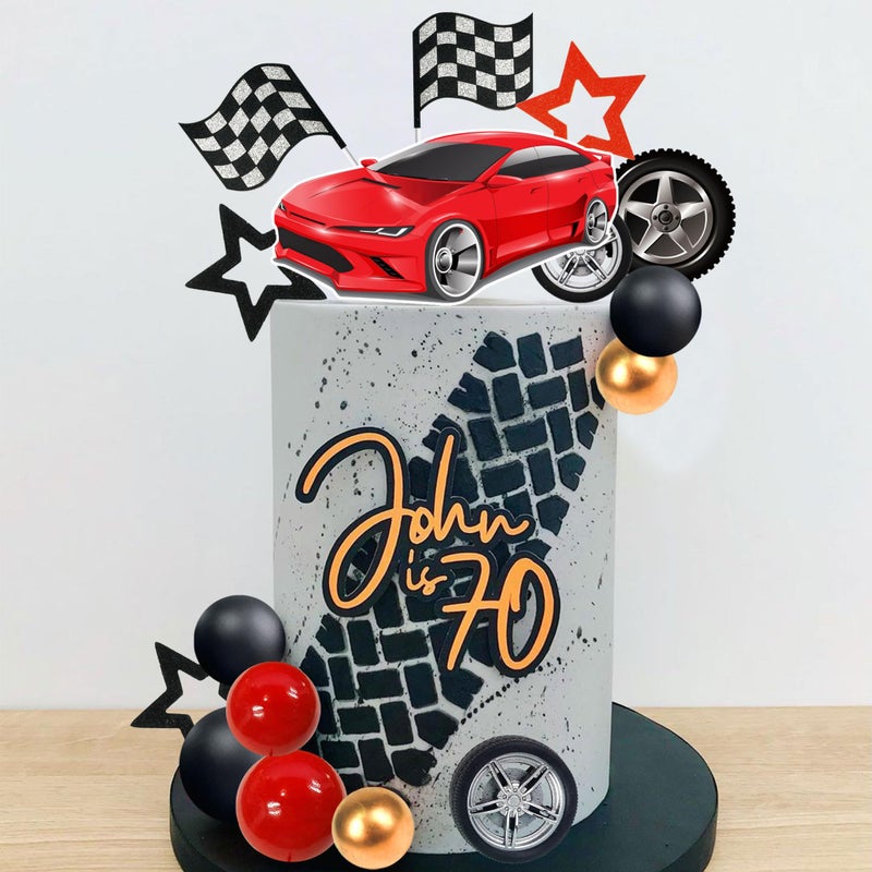 DRWATE 27 PCS Racing Wheel Cake Topper Tyre Cake Decorations for Man Boy Kid Birthday Party Racing Theme Party Race Car Party Favor Supplies (01) - Image 4
