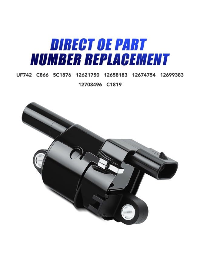 LCWRGS Set of 8 Round Ignition Coil Pack & Spark Plugs Fits for 5.3 6.2 Chevy Silverado 1500 Suburban Tahoe Camaro GMC Sierra Yukon 2014 2015 2016 2017 2018 2019 2020 Replaces# UF742 5C1876 - Image 3