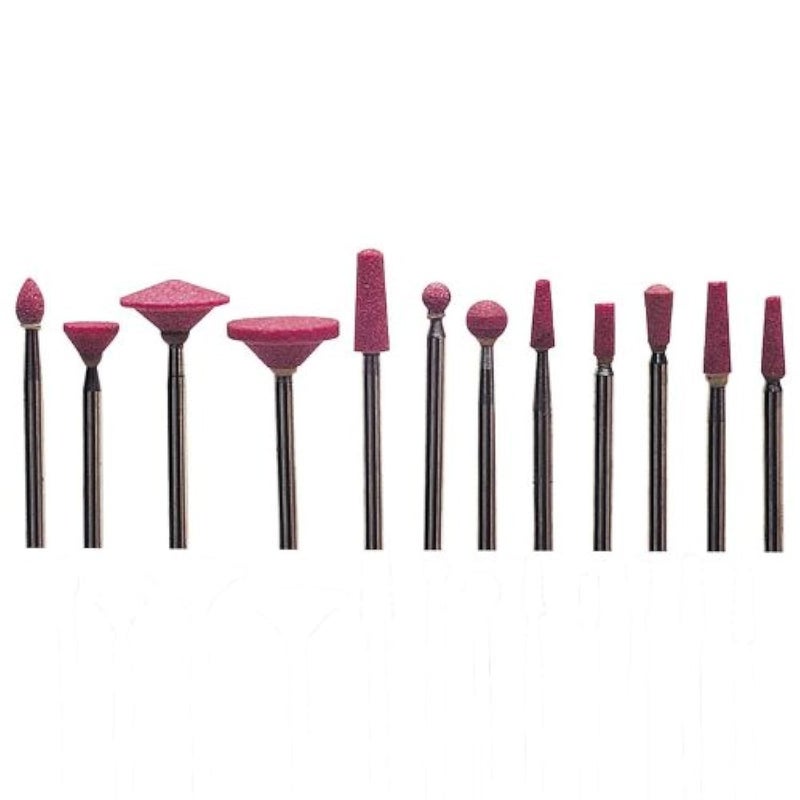 EuroTool Ruby Stone Abrasive Points Set of 12 in Pouch  ABR61600 