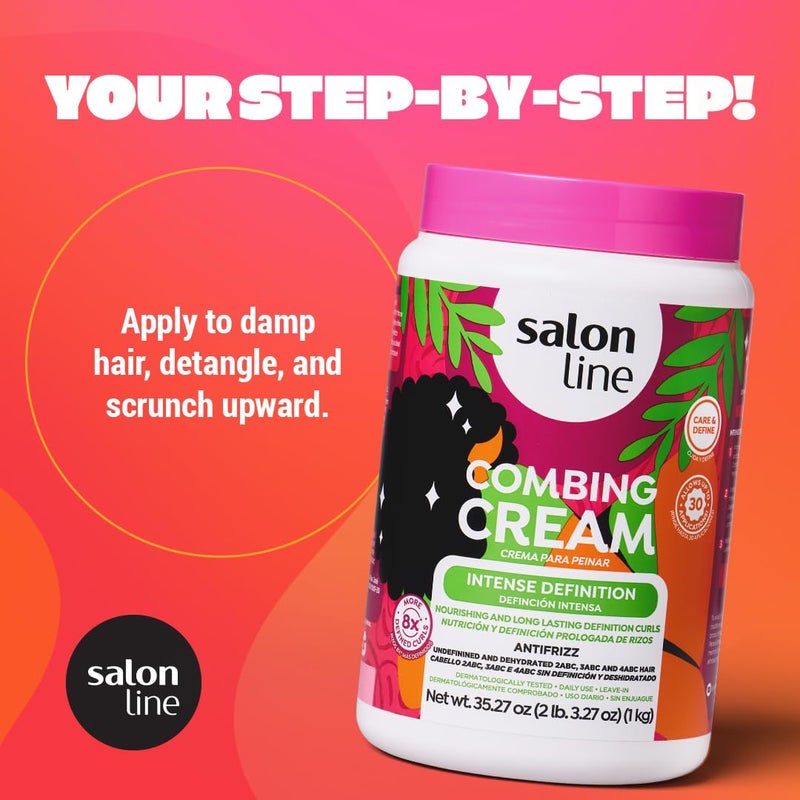 Salon Line سالون لاين، كريم شعر، كريم تصفيف، تركي، تعريف مكثف، 35.27 أونصة - Image 3
