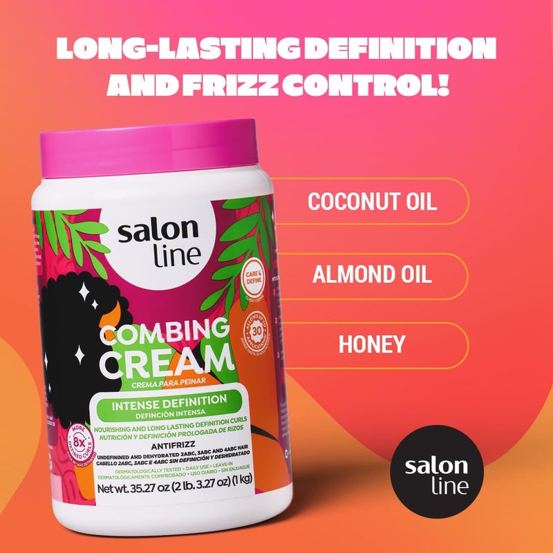 Salon Line سالون لاين، كريم شعر، كريم تصفيف، تركي، تعريف مكثف، 35.27 أونصة - Image 4