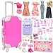HONLAELLA 40 PCS Doll Travel Accessories Playset Includes Travel Luggage Suitcase 5 Clothes 1 Backpack 3 Pairs of Shoes 32 Accessories Headset Puppy Toiletoriesetc Travel Toy Set for 115 Inch Girl Dolls - Image 2