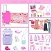 HONLAELLA 40 PCS Doll Travel Accessories Playset Includes Travel Luggage Suitcase 5 Clothes 1 Backpack 3 Pairs of Shoes 32 Accessories Headset Puppy Toiletoriesetc Travel Toy Set for 115 Inch Girl Dolls - Image 4