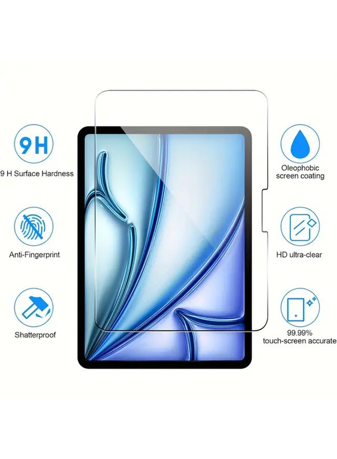 iPad Air 7 11 13 inch M3 Tempered Glass Screen Protector 2 Pack 9H Anti Fingerprint - Image 4