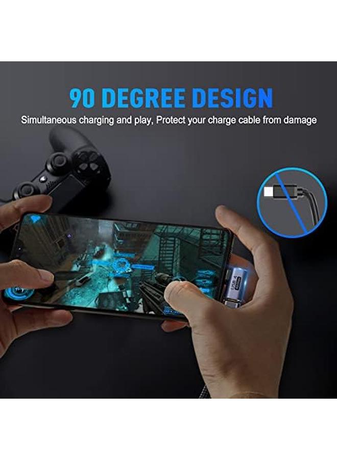 في كوم محول USB C بزاوية 90 درجة، قطعتان، 40 جيجابت في الثانية لنقل البيانات، USB Type C ذكر إلى أنثى، موسع بزاوية قائمة لجهاز Steam Deck، كمبيوتر محمول، هاتف محمول، لوحي - Image 2