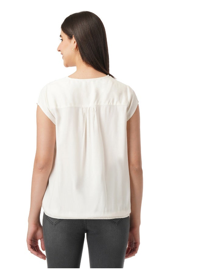 fyltr Women's Fashion Top with Short Sleeves & Elastic Waist | Tops for Women | Tops for Women Western - Image 3