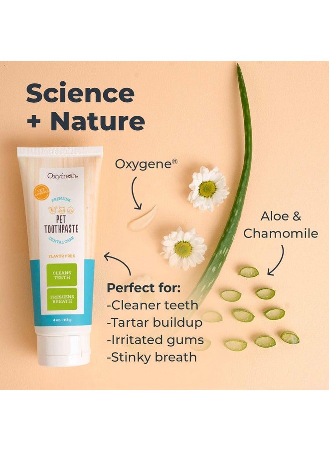 Oxyfresh - Premium Dog Toothpaste And Toothbrush  Best Dog Teeth Cleaning & Dog Plaque And Tartar Fighter  Safe For Cat Toothpaste Too  Vet Formulated (4Oz Pet Toothpaste + Large Finger Brush) - Image 1