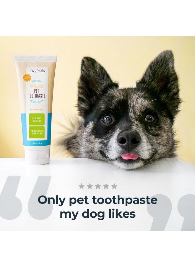 Oxyfresh - Premium Dog Toothpaste And Toothbrush  Best Dog Teeth Cleaning & Dog Plaque And Tartar Fighter  Safe For Cat Toothpaste Too  Vet Formulated (4Oz Pet Toothpaste + Large Finger Brush) - Image 1
