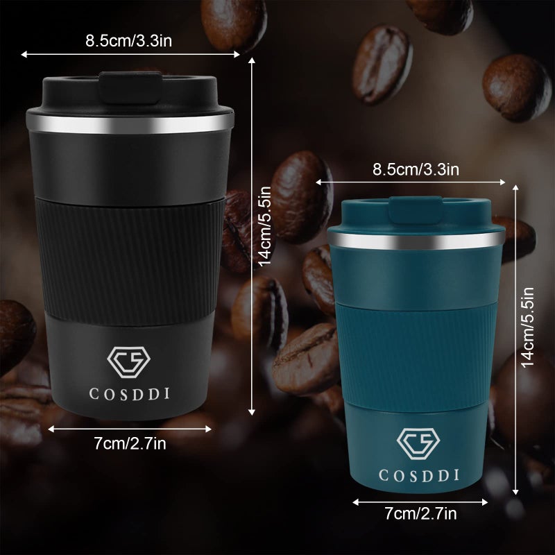 CS COSDDI 12 oz Stainless Steel Vacuum Insulated Tumbler - Coffee Travel Mug Spill Proof with Lid - Coffee Cups for Keep Hot/Ice Coffee Tea and Beer - Image 4