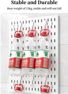 Dominy Pegboard Combination Kit, Wall Mounted Storage Set with 4 Pegboards & 18 Accessories Modular Hanging, Peg Boards Organizer for Walls Display, Kitchen Organizer, White 60×60cm  - Image 5