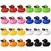 Hoemwarm 24 Set Mini Rubber Ducks with Sunglasses Tiny Bath Rubber Ducks Bulk for Car Dashboard Decorations Cruise Birthday Party Favors Multicolor - Image 2
