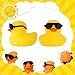 Hoemwarm 24 Set Mini Rubber Ducks with Sunglasses Tiny Bath Rubber Ducks Bulk for Car Dashboard Decorations Cruise Birthday Party Favors Multicolor - Image 4